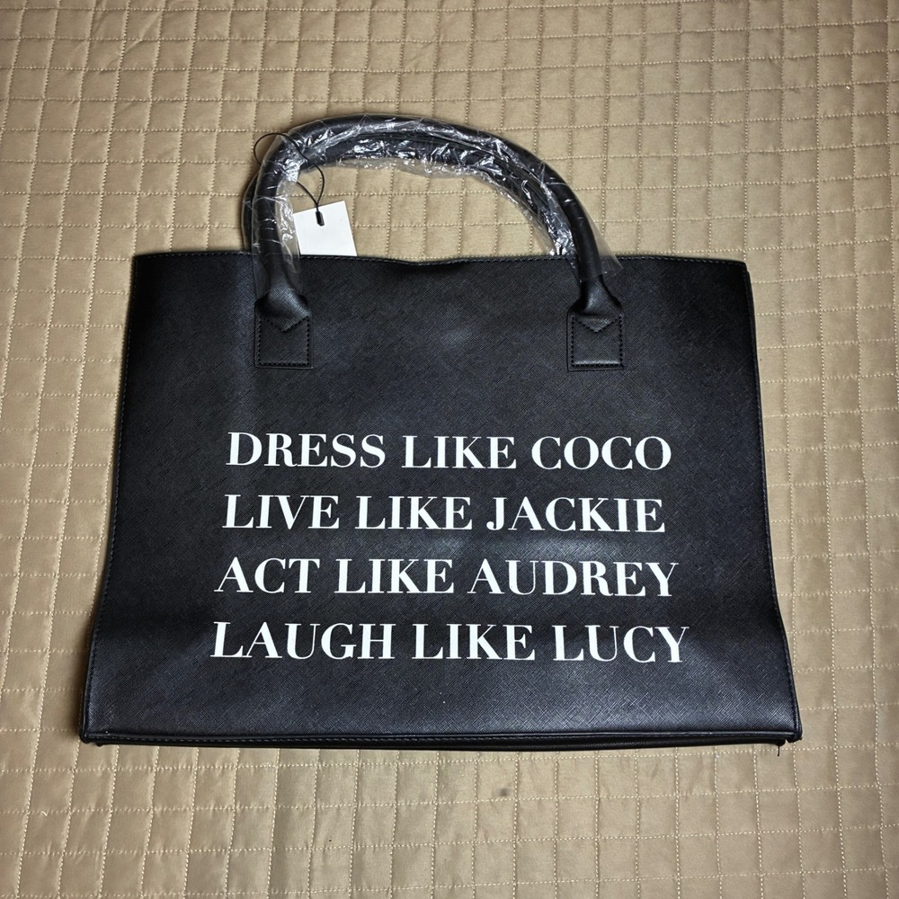 Los Angeles Trading Vegan Leather‎ Tote Bag Black Dress Like Coco Jackie Audrey